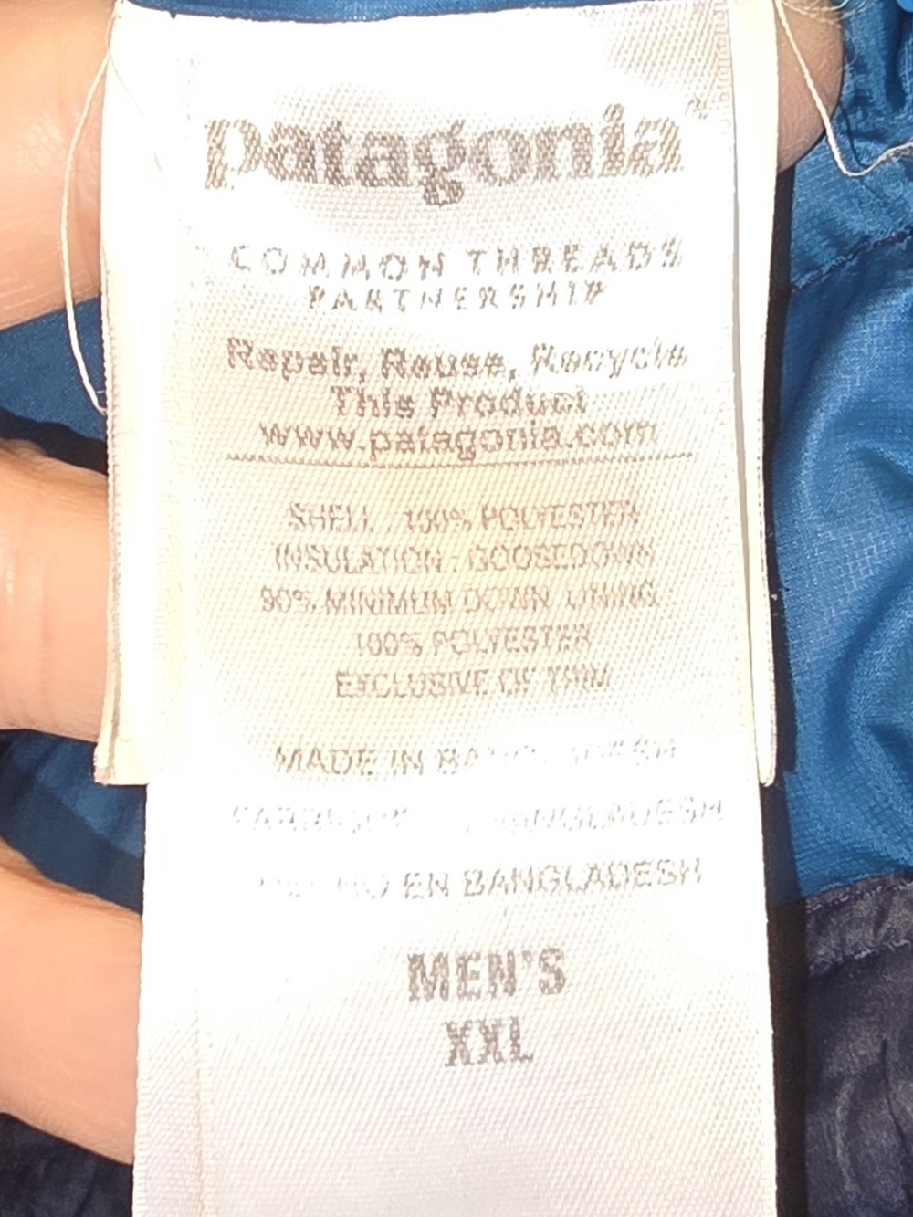 Patagonia Men's Raincoat Jacket in Bright Blue with Multicolor Logo - XXL - Picture 4 of 4